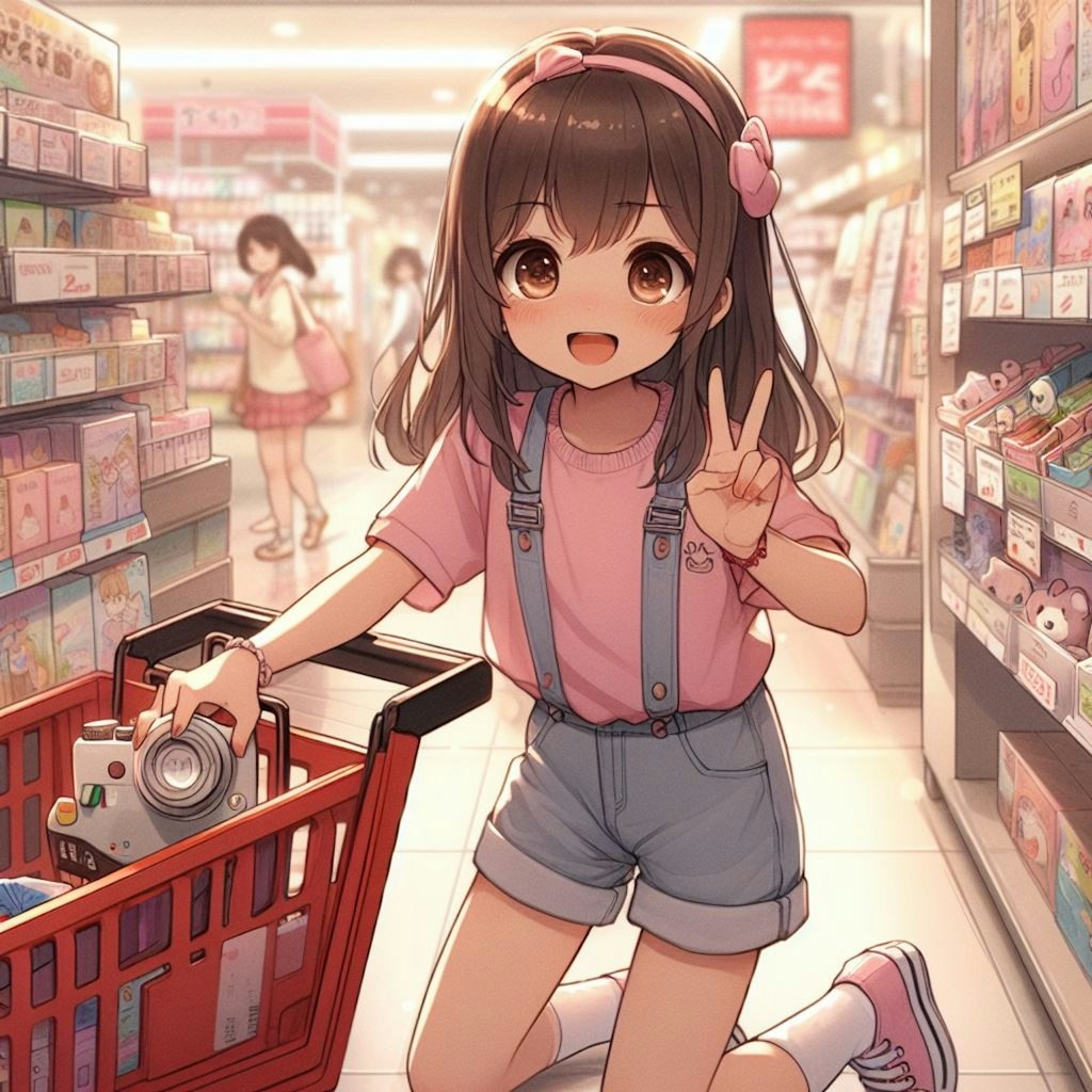 買い物する女子小学生