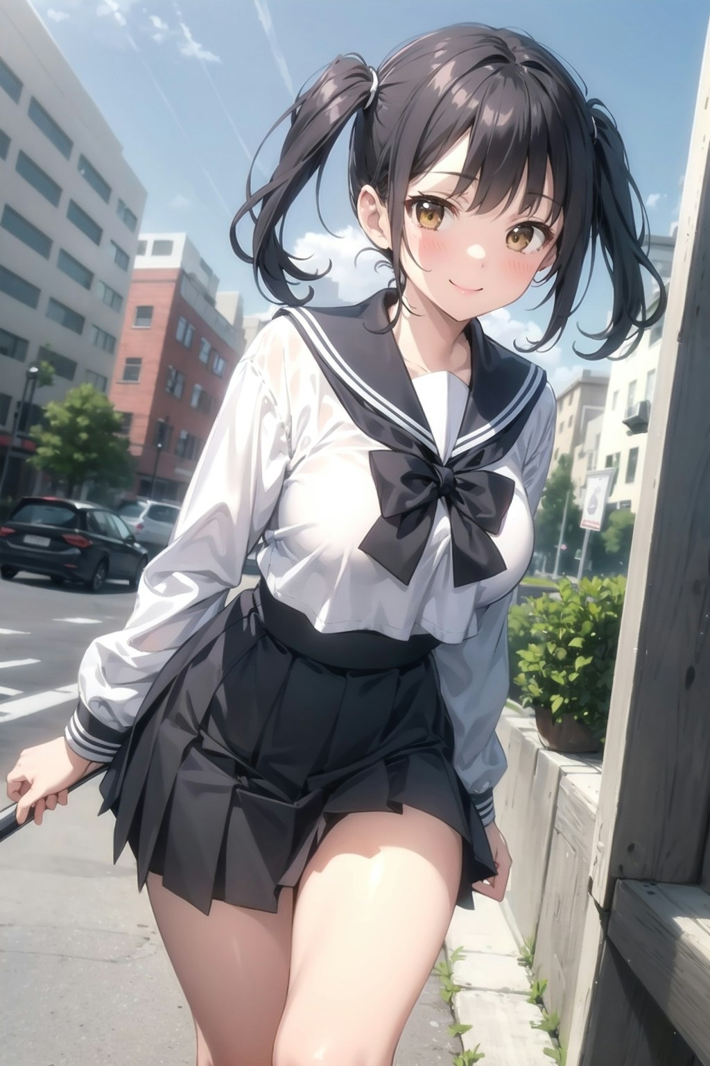 V4B黒髪ツインテ