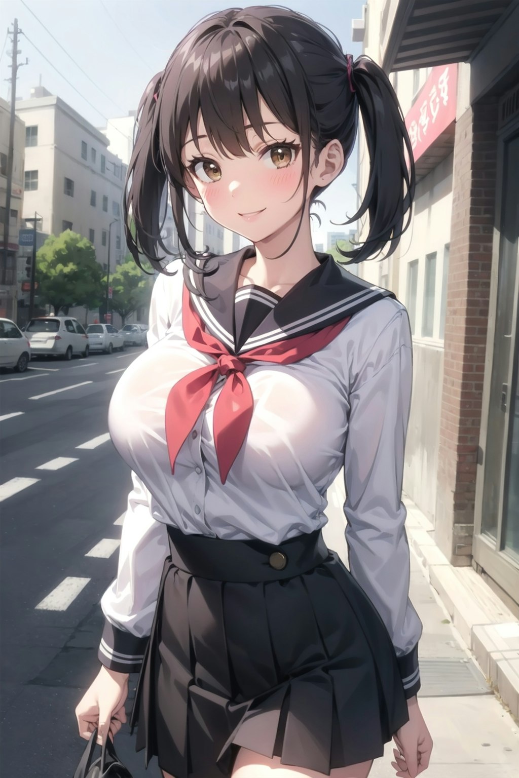 V4B黒髪ツインテ