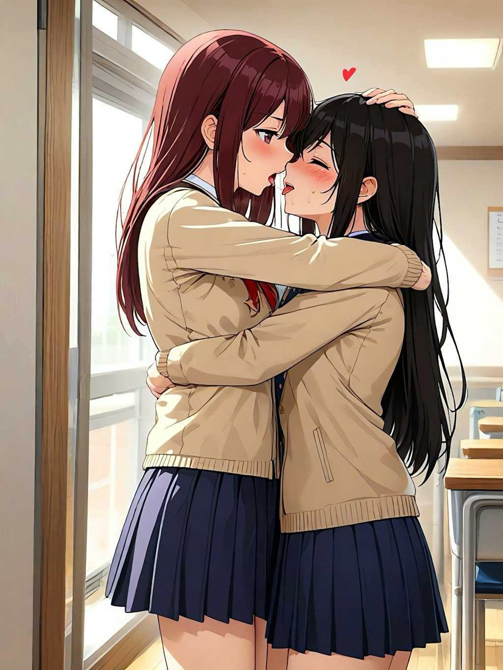 午後の教室！教室の百合💖