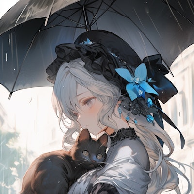 雨と猫と傘