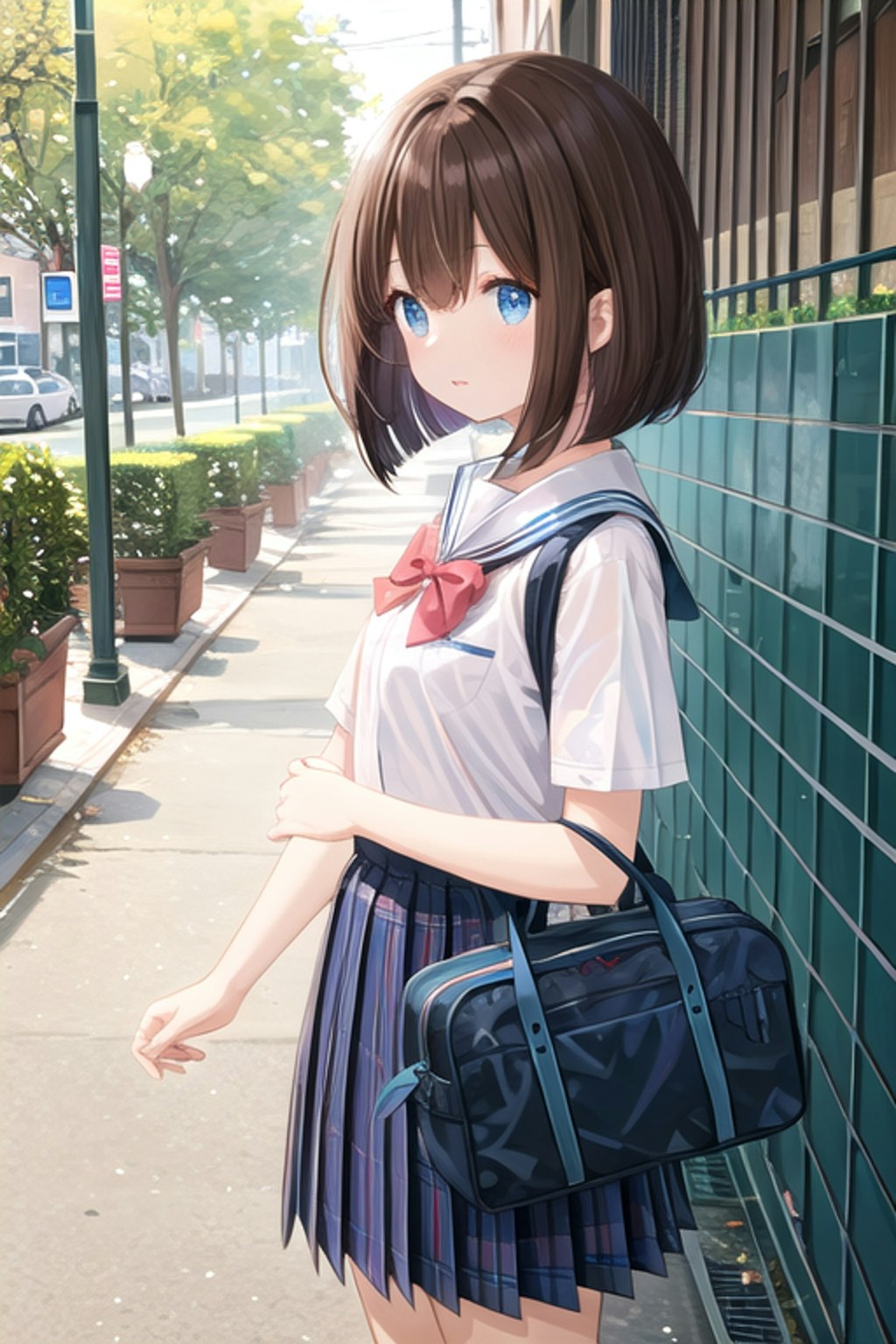 通学途中の女の子