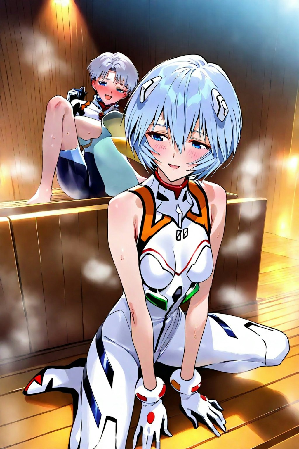 Rei Ayanami in the hot sauna