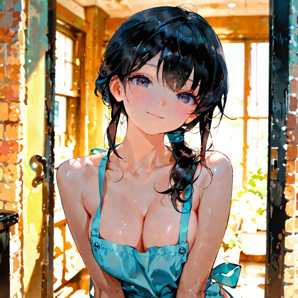 エプロン美女