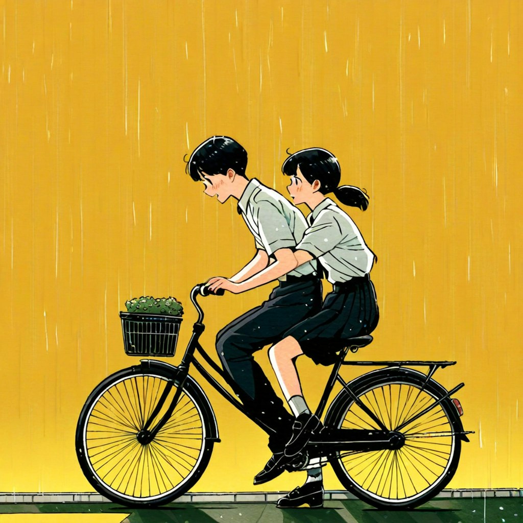 自転車の二人乗り  (昭和時代)