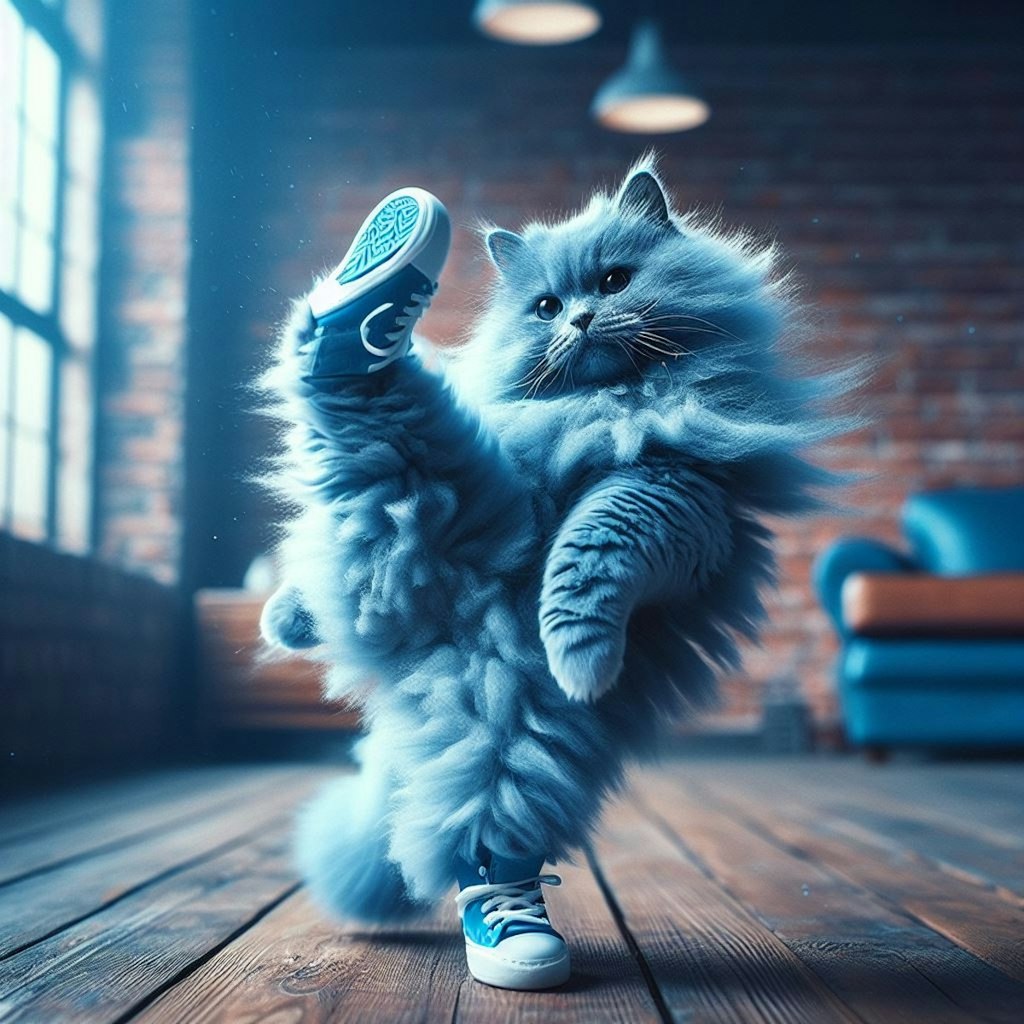 青い毛の猫