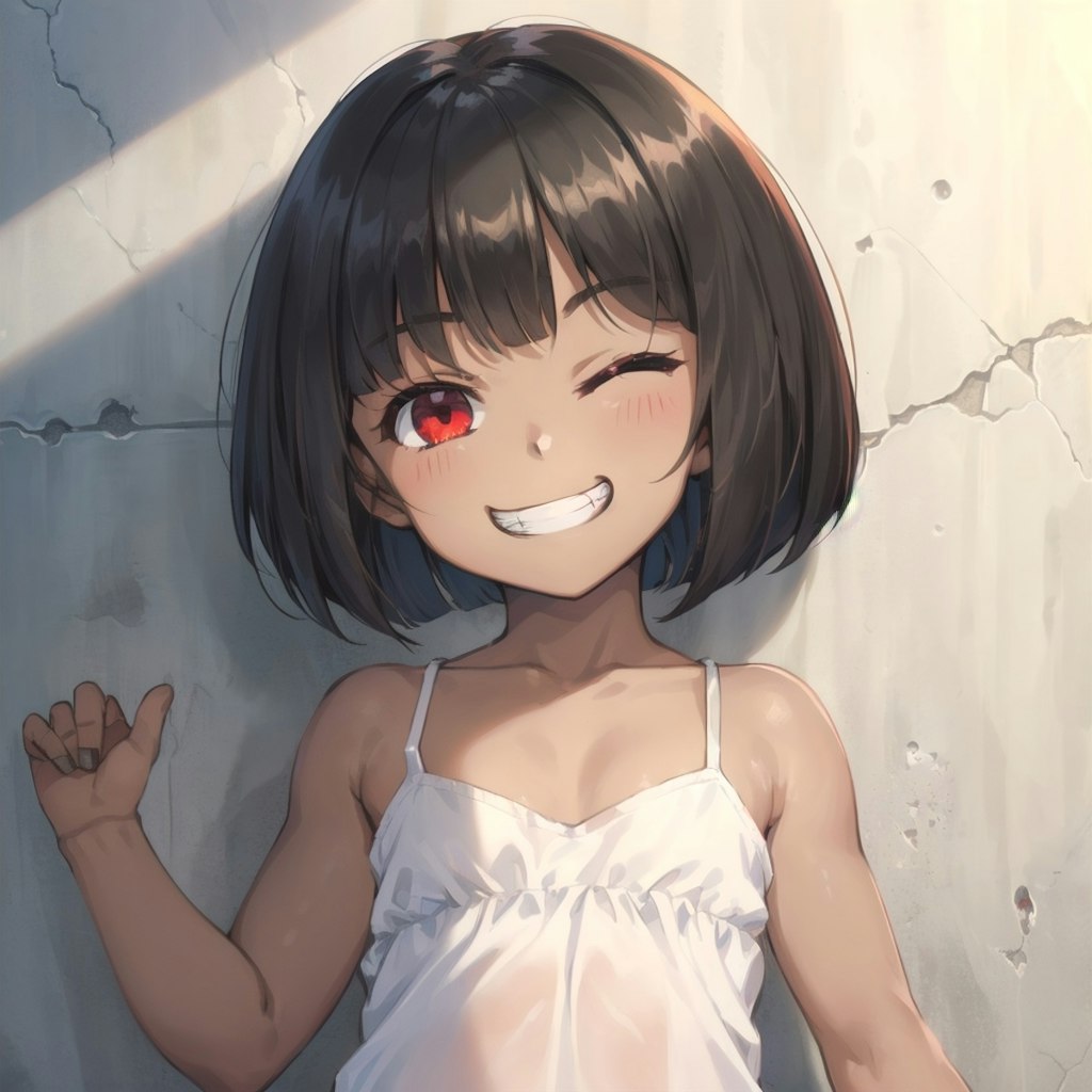 ウインクする褐色ちゃんｗ
