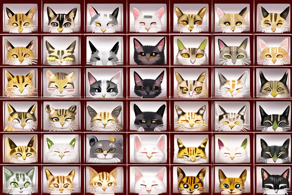 猫がキャラクターの格闘ゲームのキャラクターセレクト画面チャレンジ　４回目