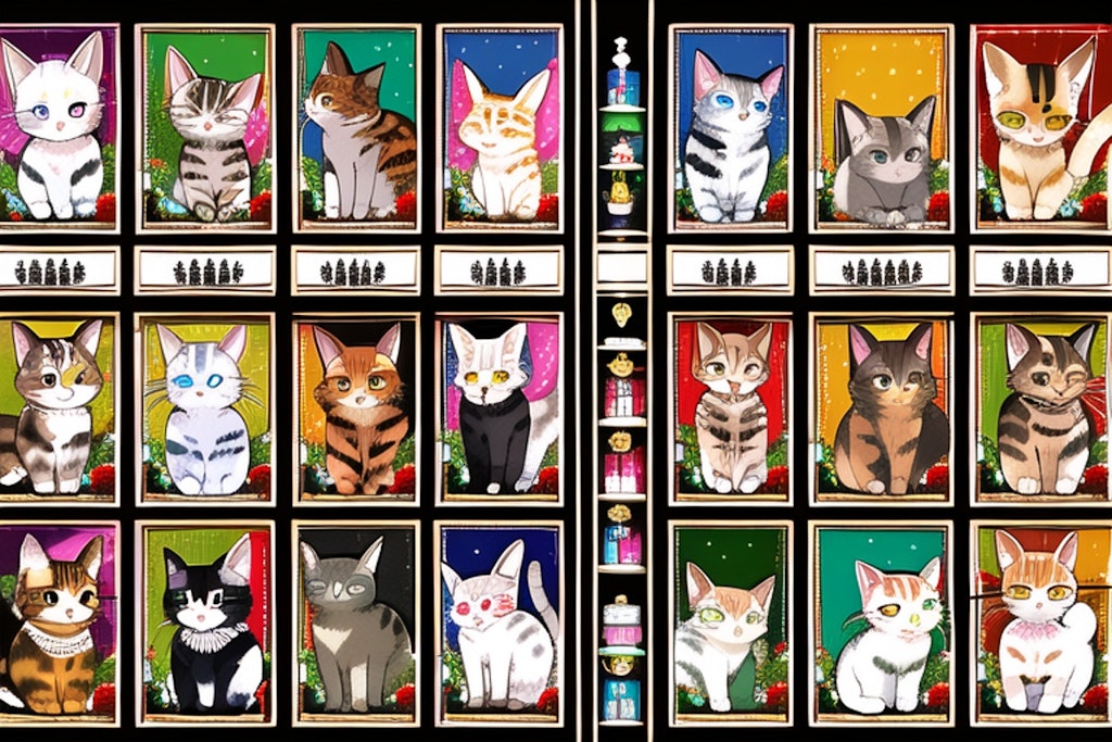 猫がキャラクターの格闘ゲームのキャラクターセレクト画面チャレンジ　４回目