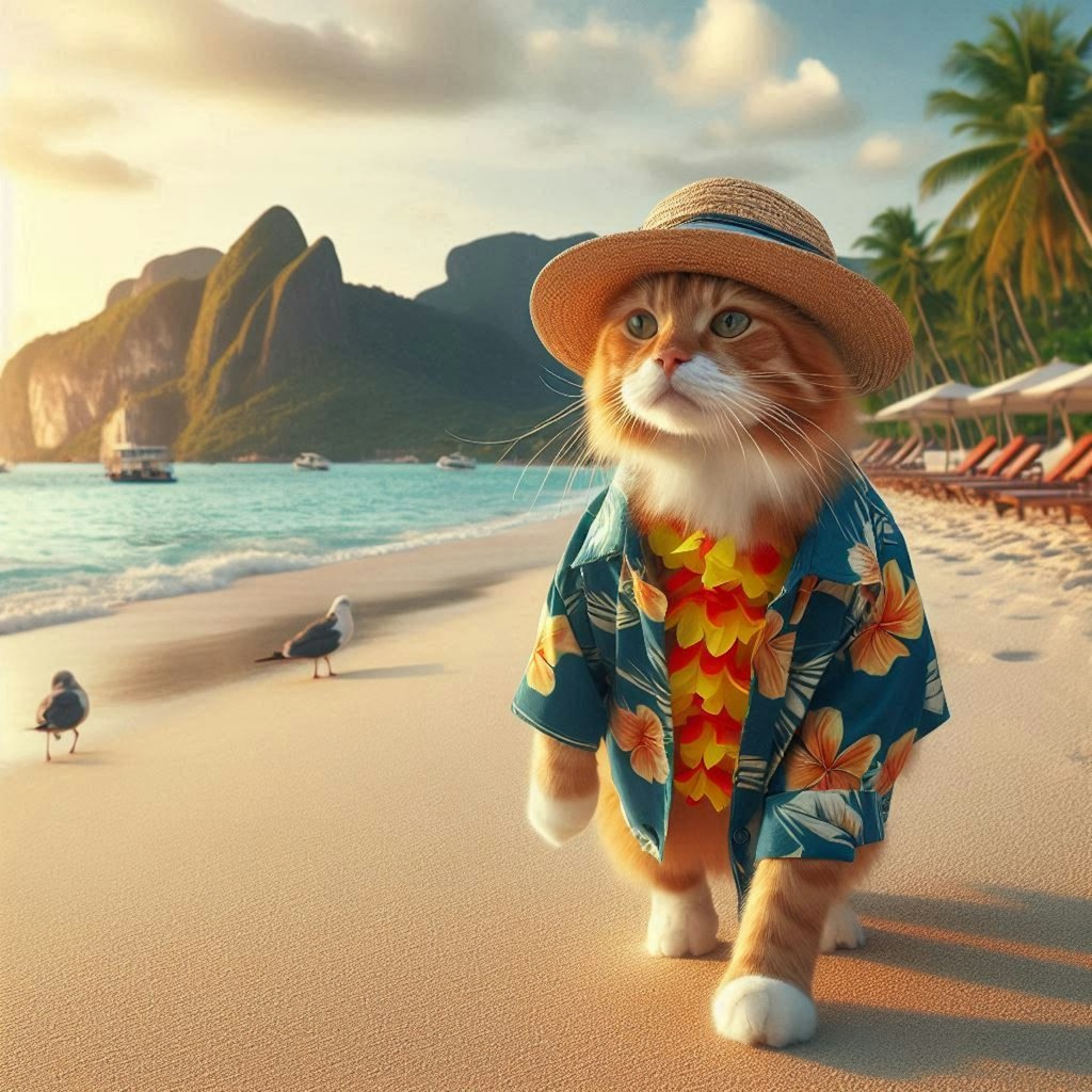 海の日の猫