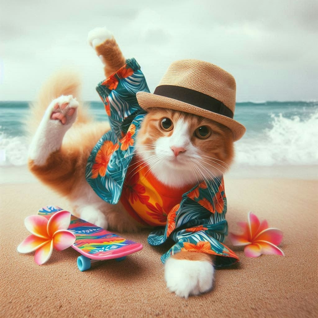 海の日の猫