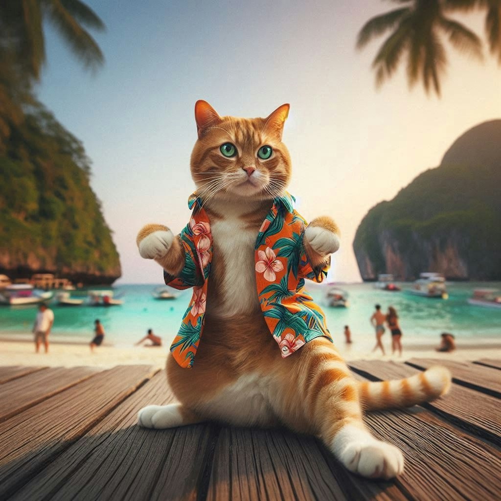 海の日の猫