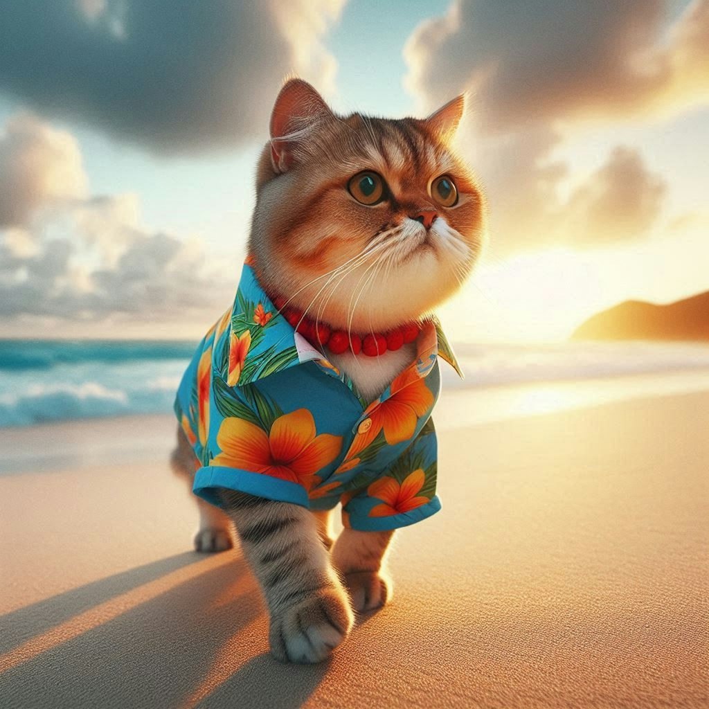 海の日の猫