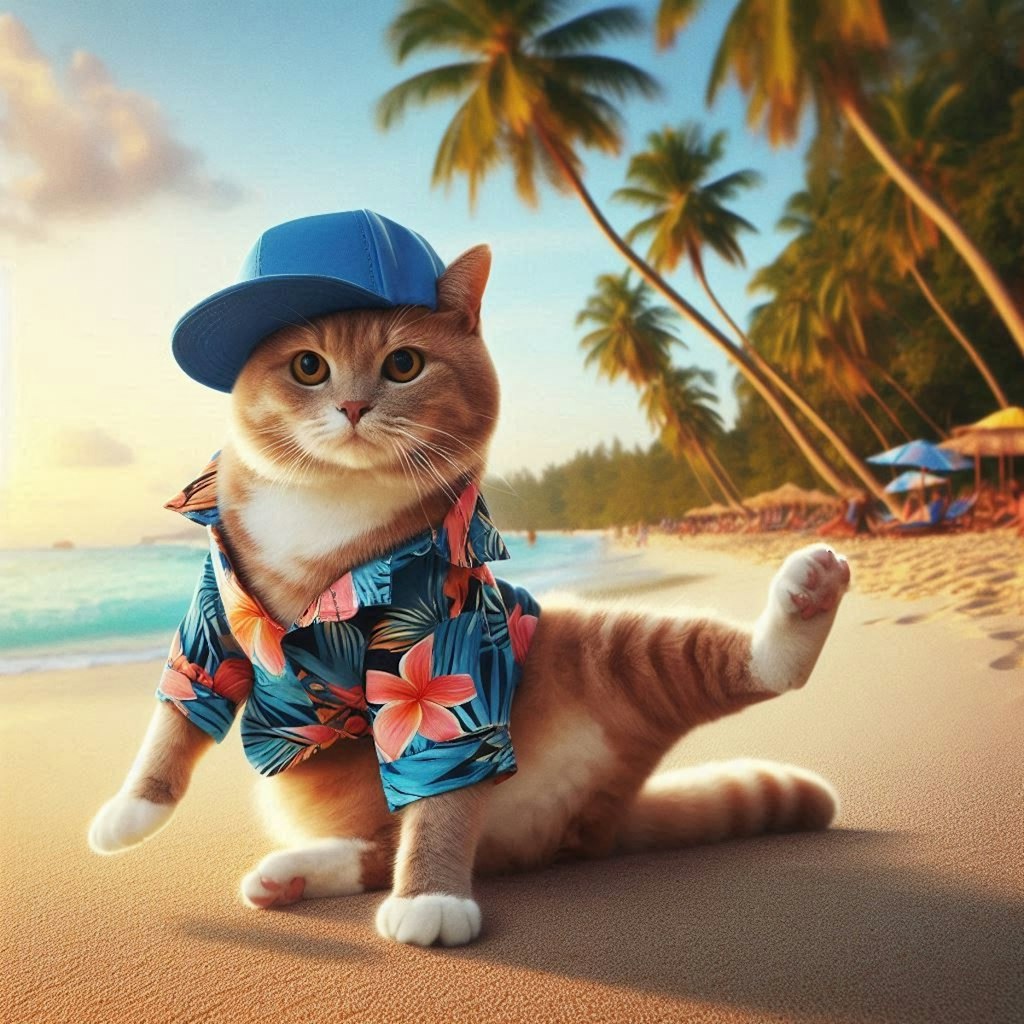 海の日の猫