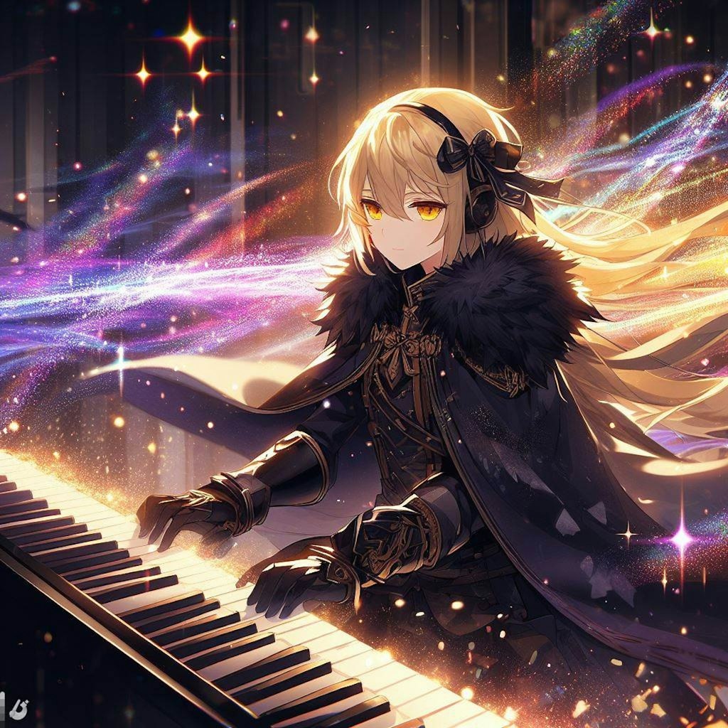 ピアノを弾く女騎士さん