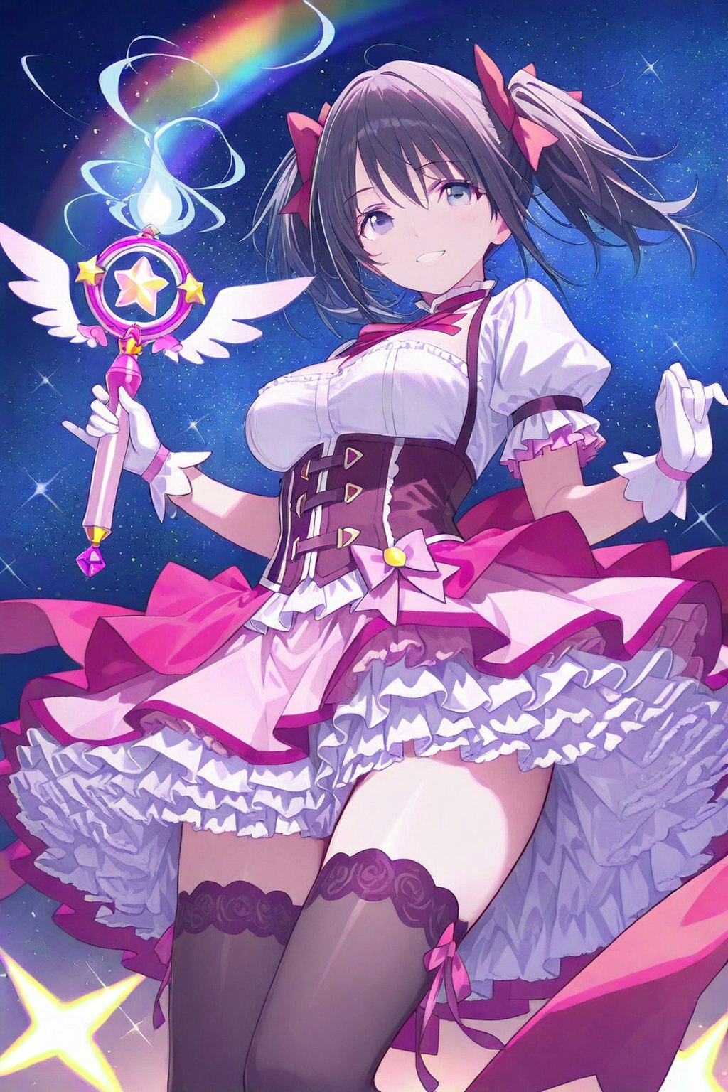 ピッグテールの美少女魔法少女