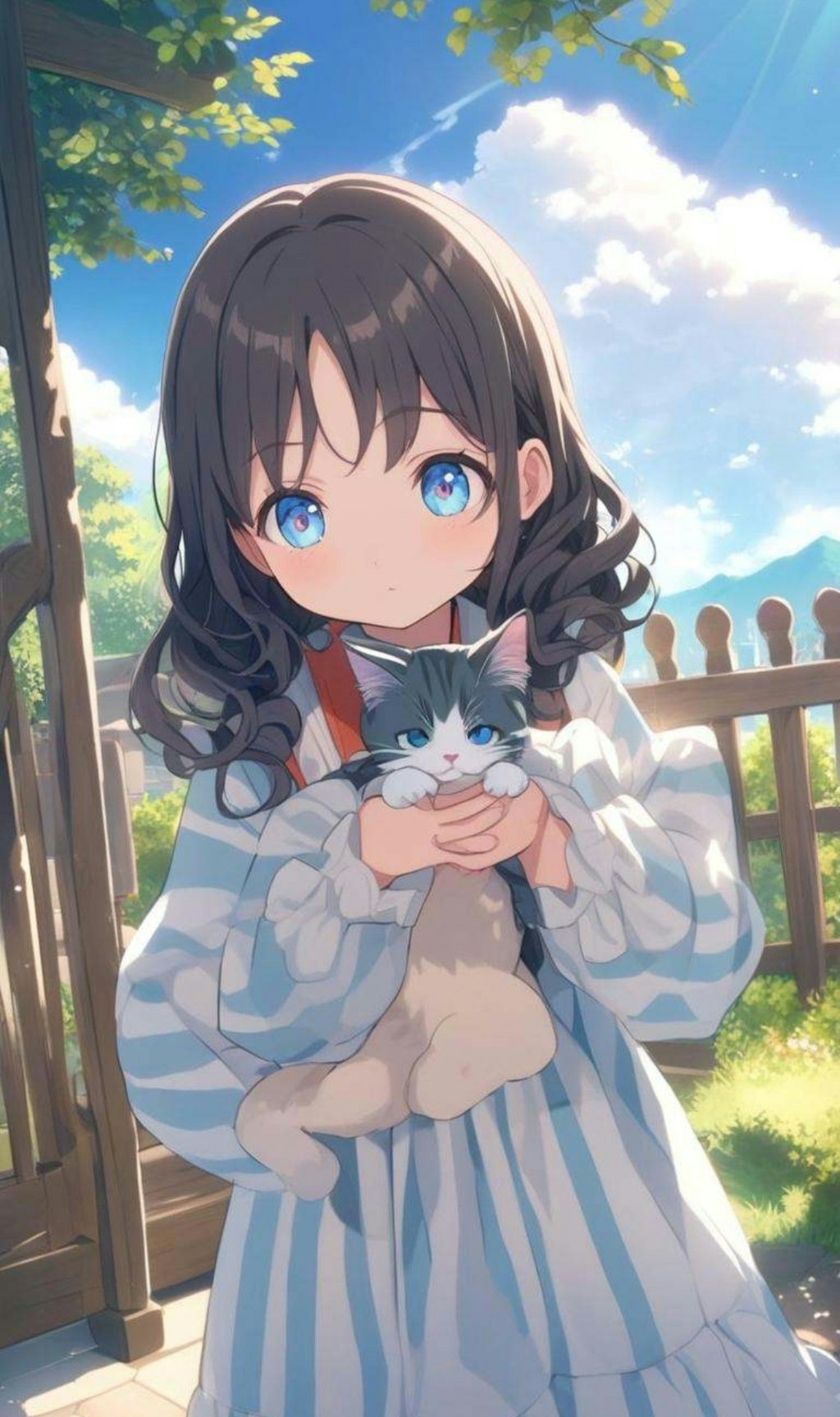 小動物と小さな女の子