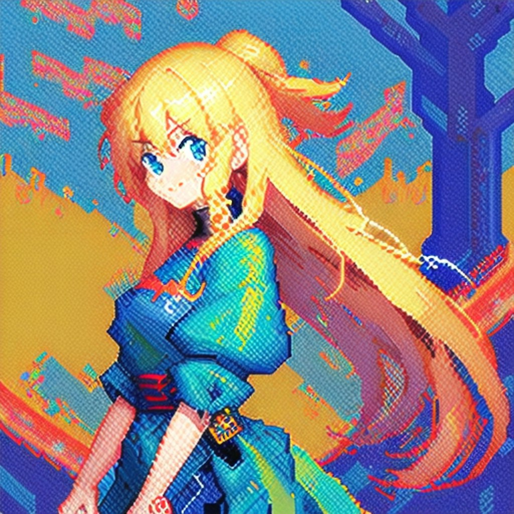 ドット絵で80年代パソゲー風美少女💻