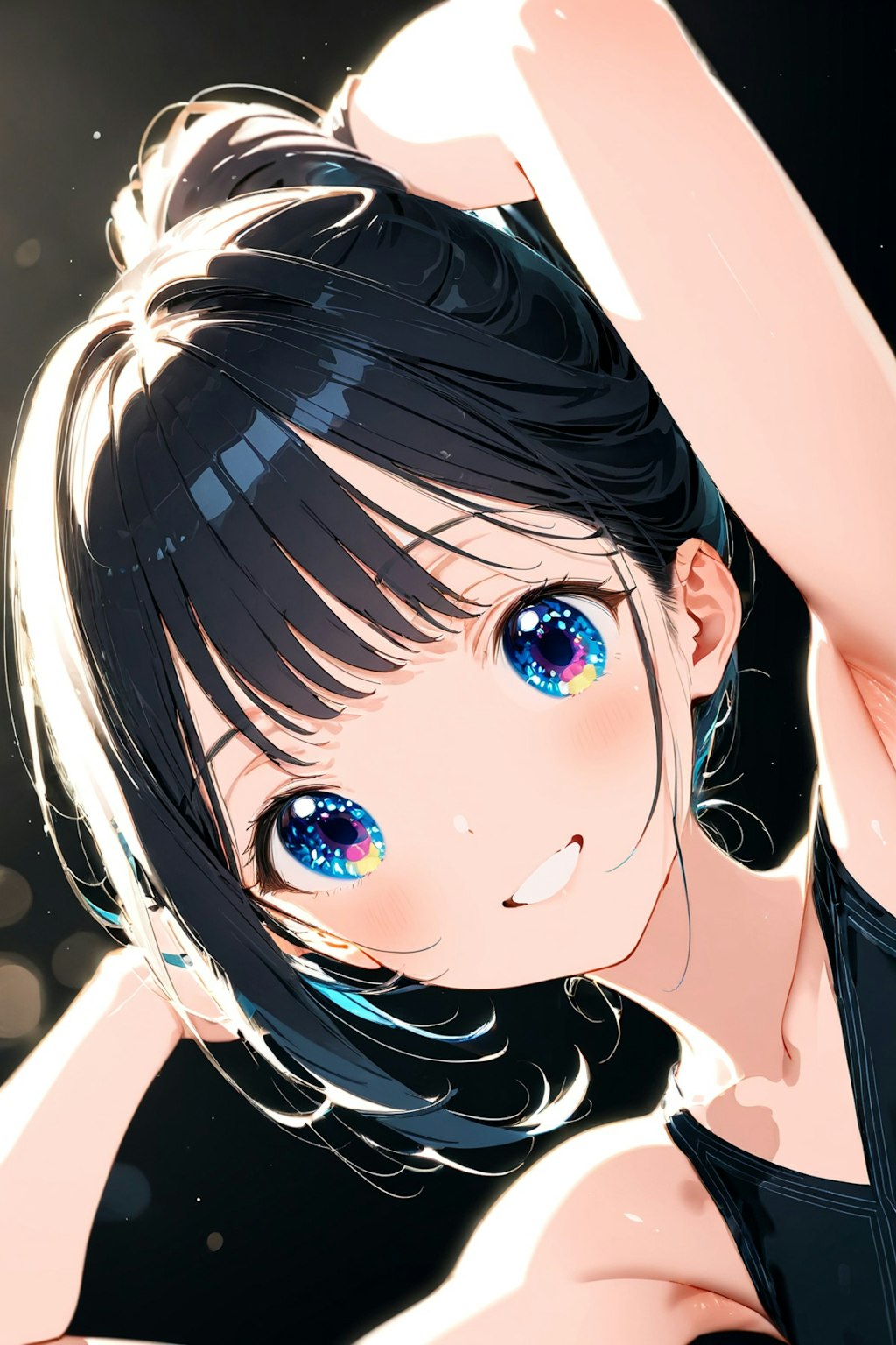 宝石眼手隠脇見黒づくめ少女