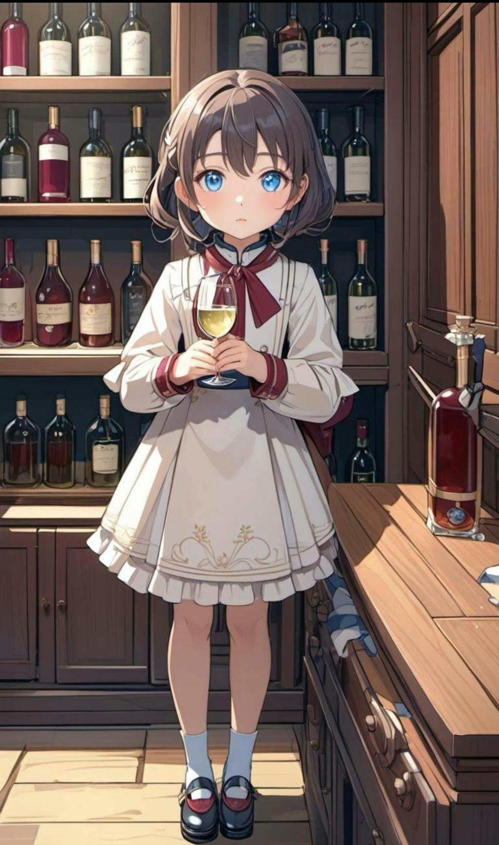 ソムリエの小さな女の子