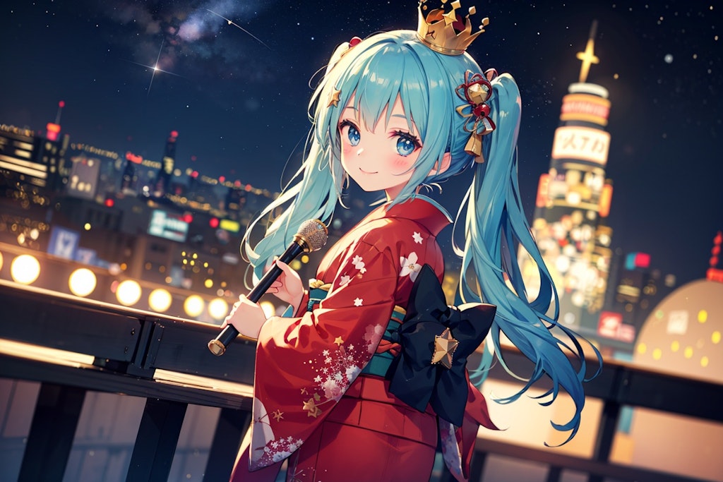 Japanese clothes, 日本のクリスマスの夜空
