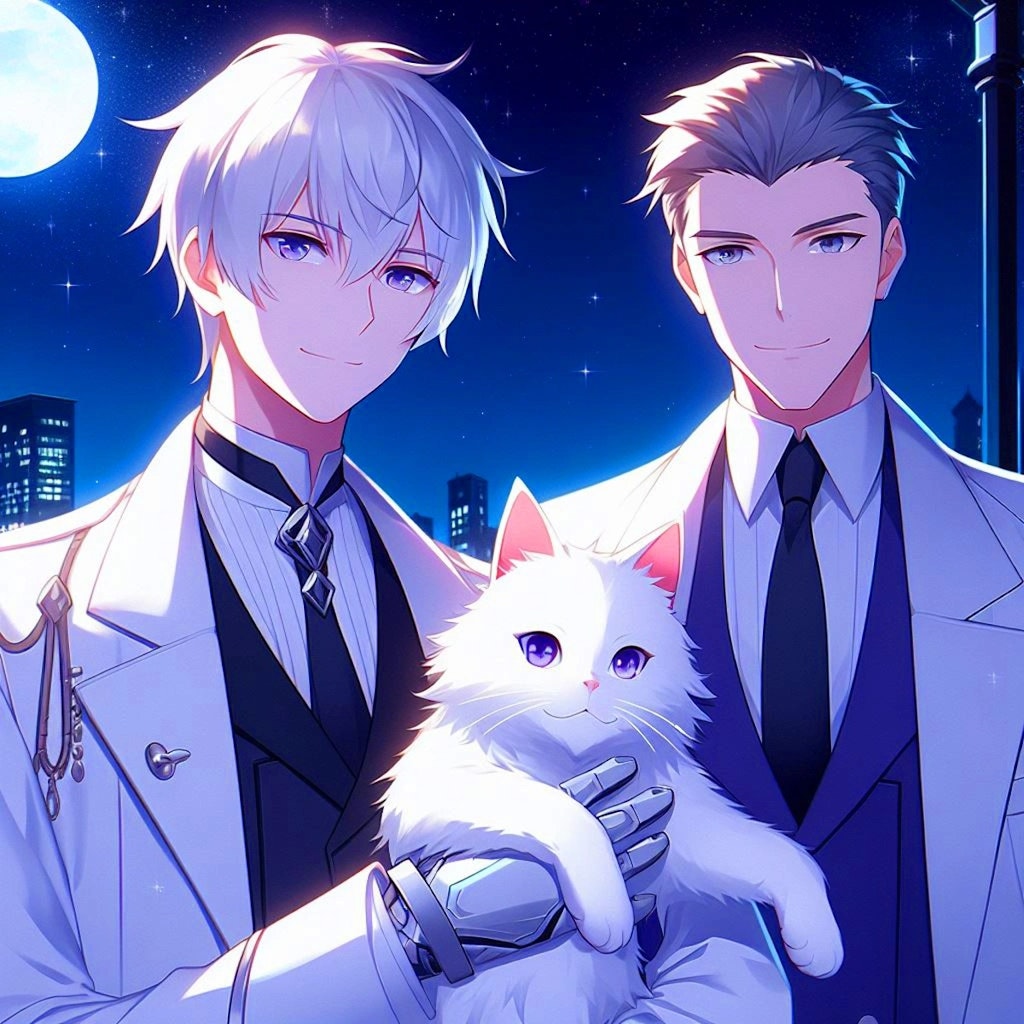 白猫と、白髪短髪男性★その3
