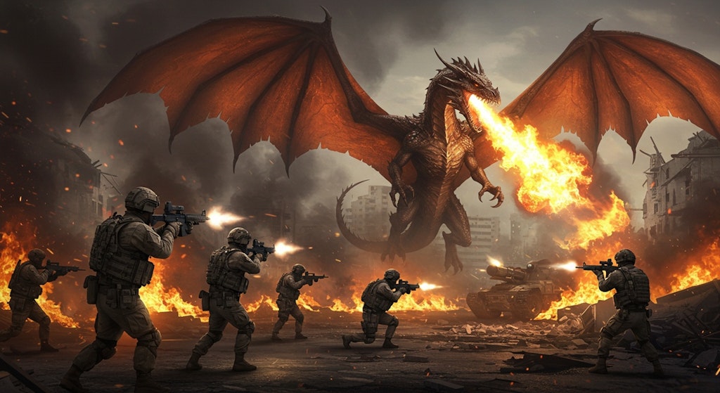 兵士 vs ドラゴン