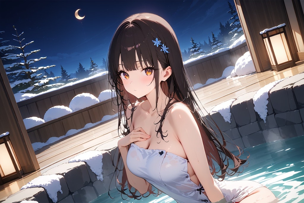 異世界神社の巫女さん（神楽さんHALO ver. 温泉で休憩中）