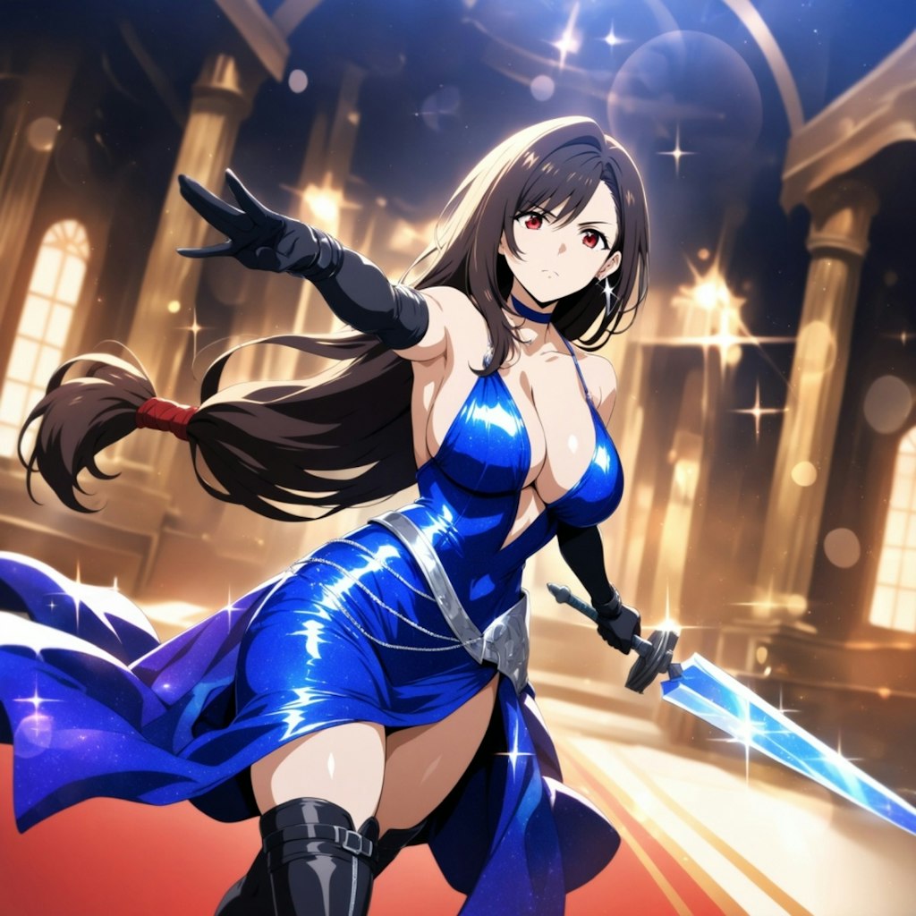 ビニール傘剣のドレスアーマーコスプレ人妻達