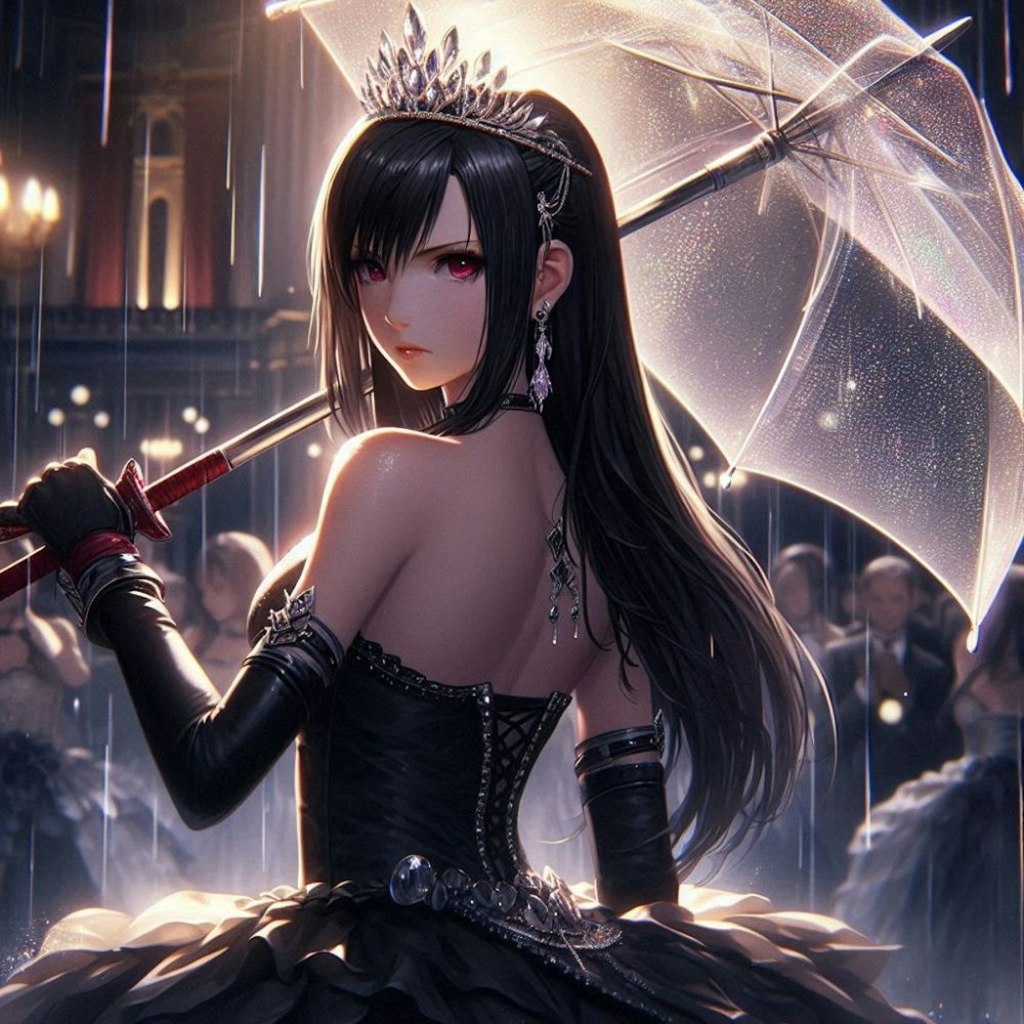 ビニール傘剣のドレスアーマーコスプレ人妻達