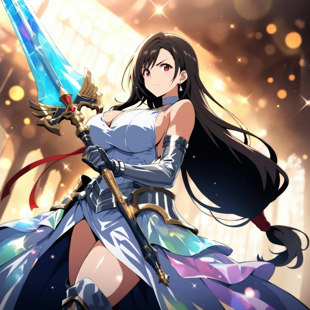 ビニール傘剣のドレスアーマーコスプレ人妻達