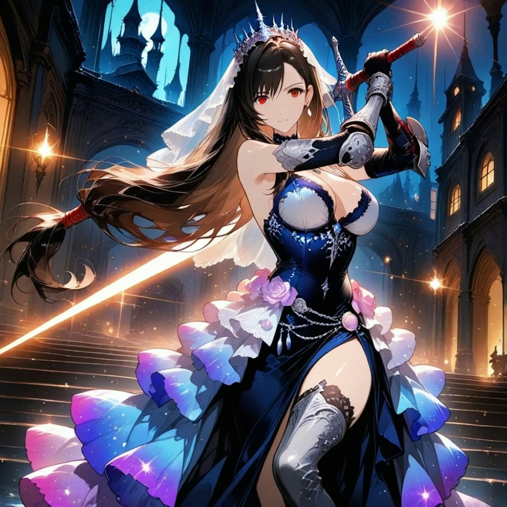 ビニール傘剣のドレスアーマーコスプレ人妻達