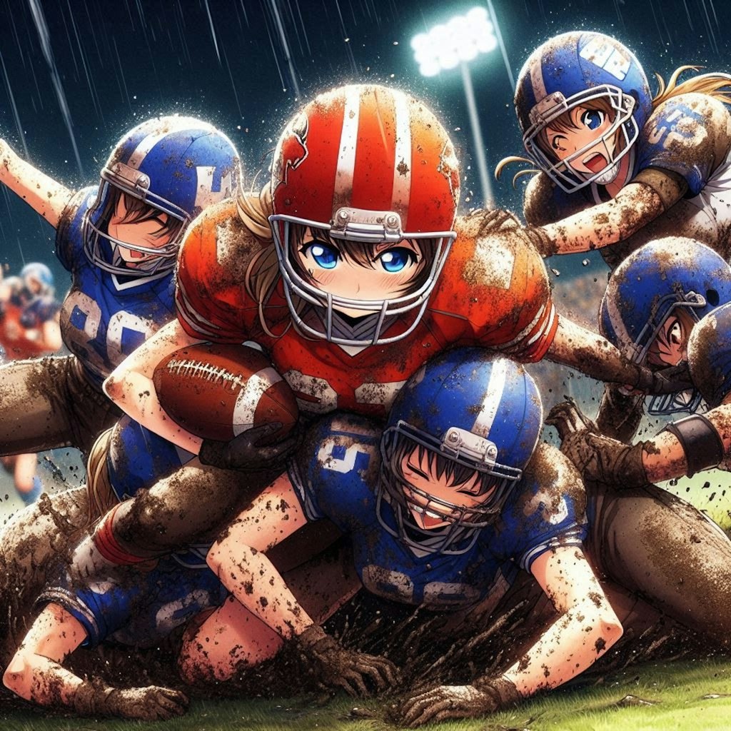 🏈泥まみれの女子アメフト 101