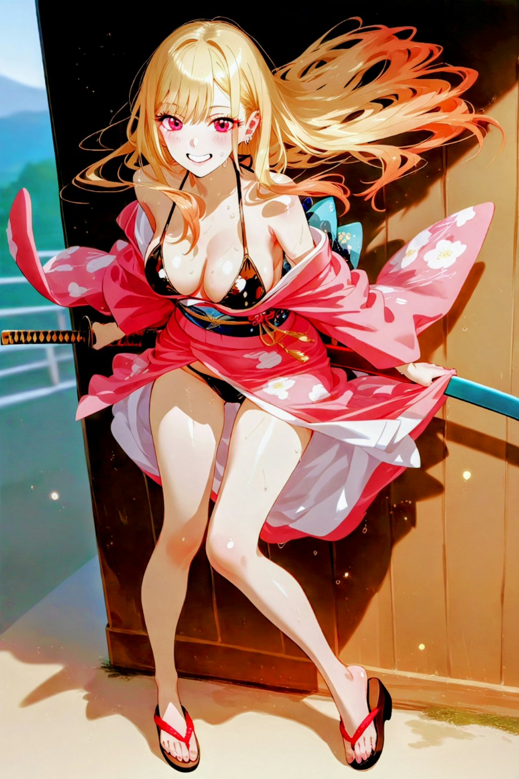 WAVEさんでパツキン女侍さん