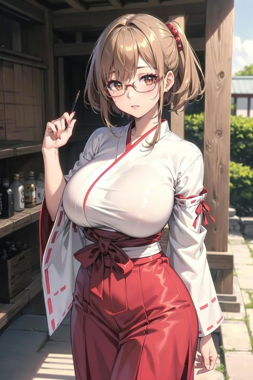 爆乳巫女さん