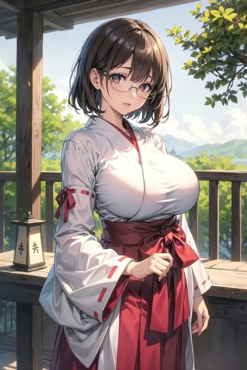 爆乳巫女さん