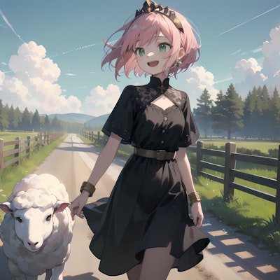 羊とピンク姫