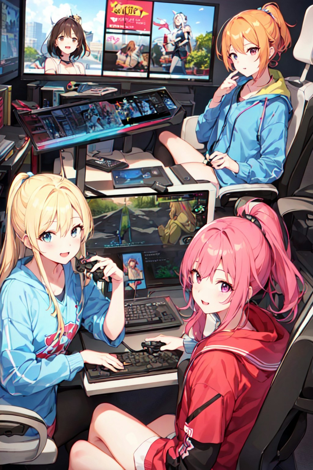 ゲームをプレーしている女性達！！（10枚）