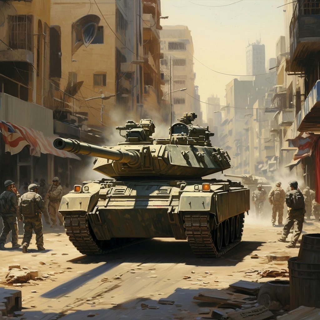 市街地を進撃する戦車