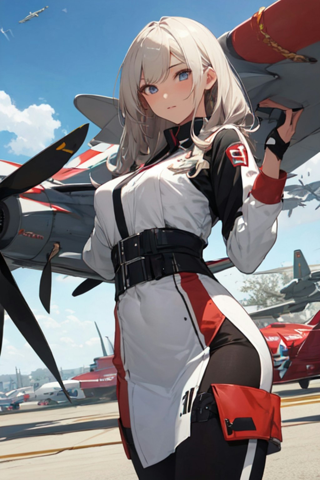 戦闘機と少女