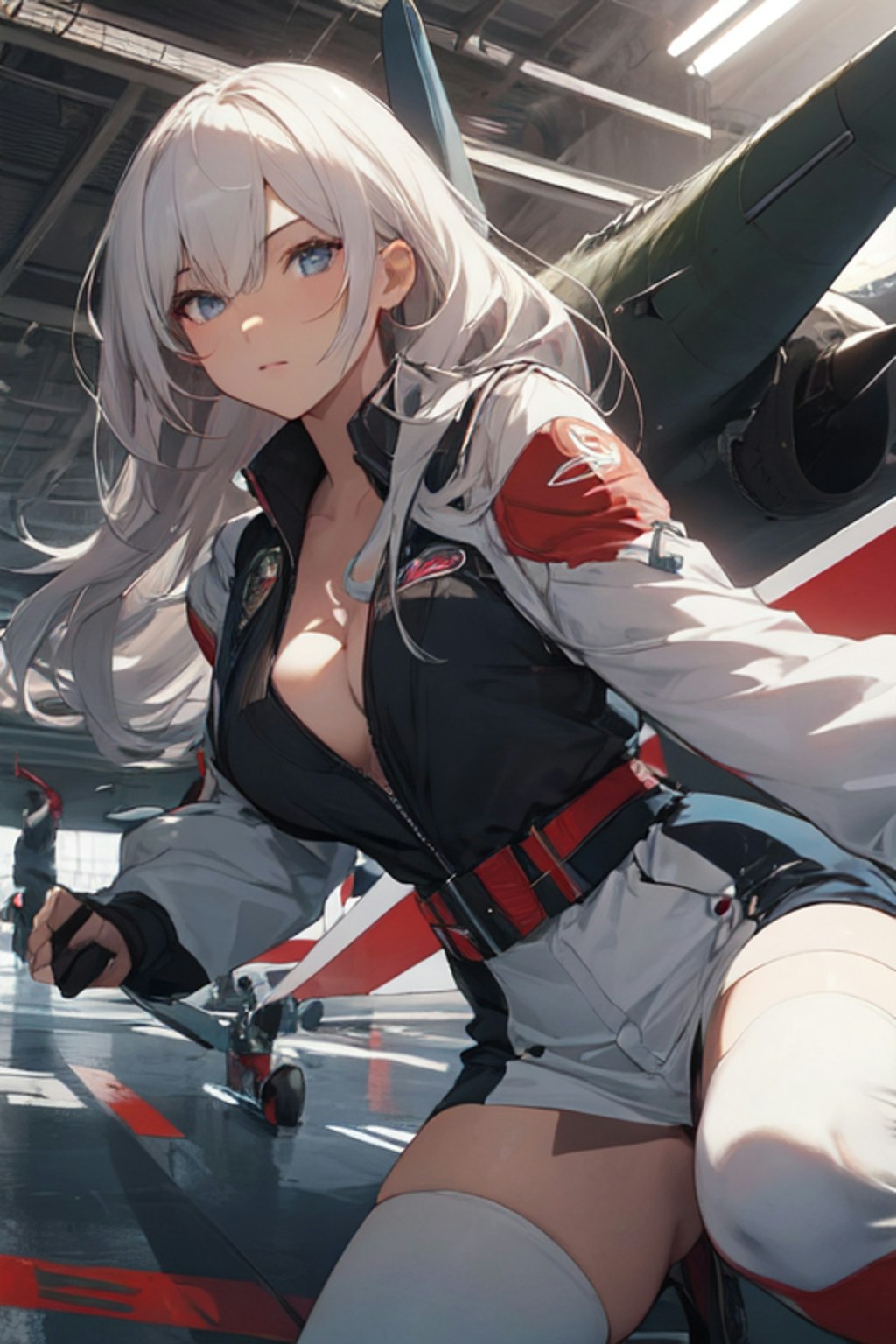 戦闘機と少女