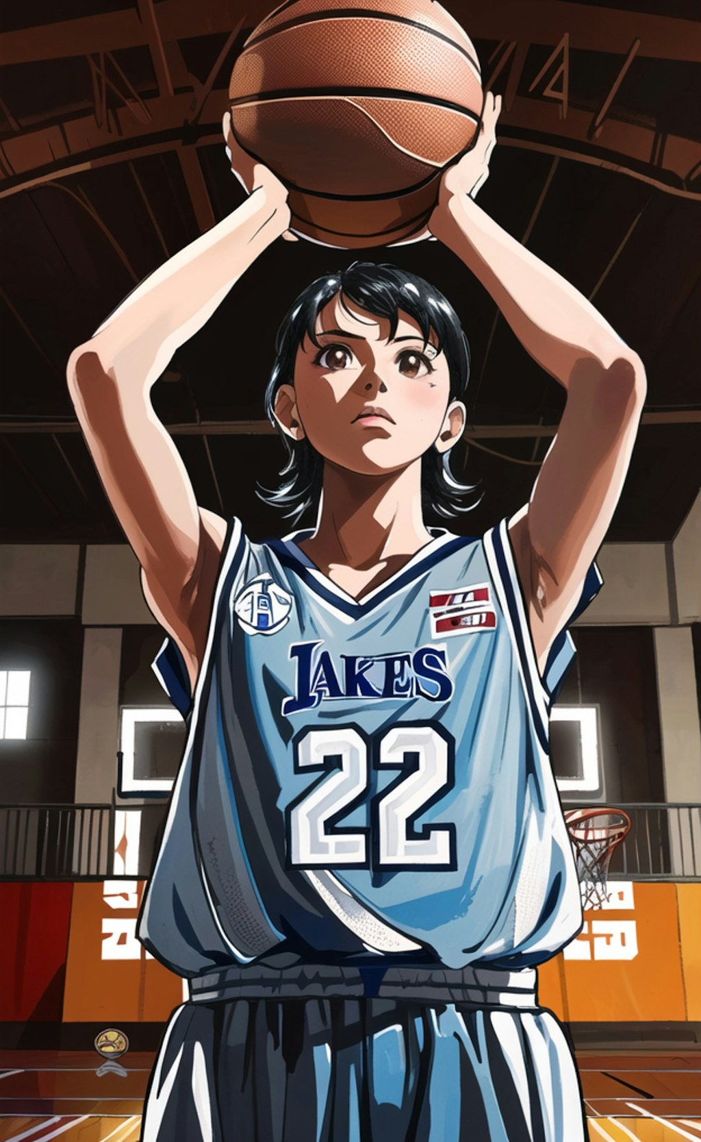 女バスのジャンプシュート41