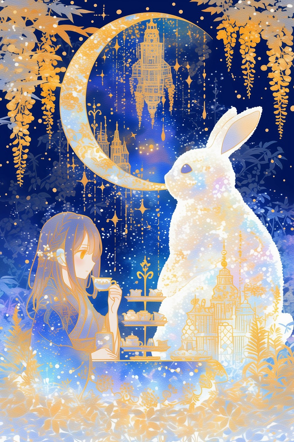 月と花と妖精