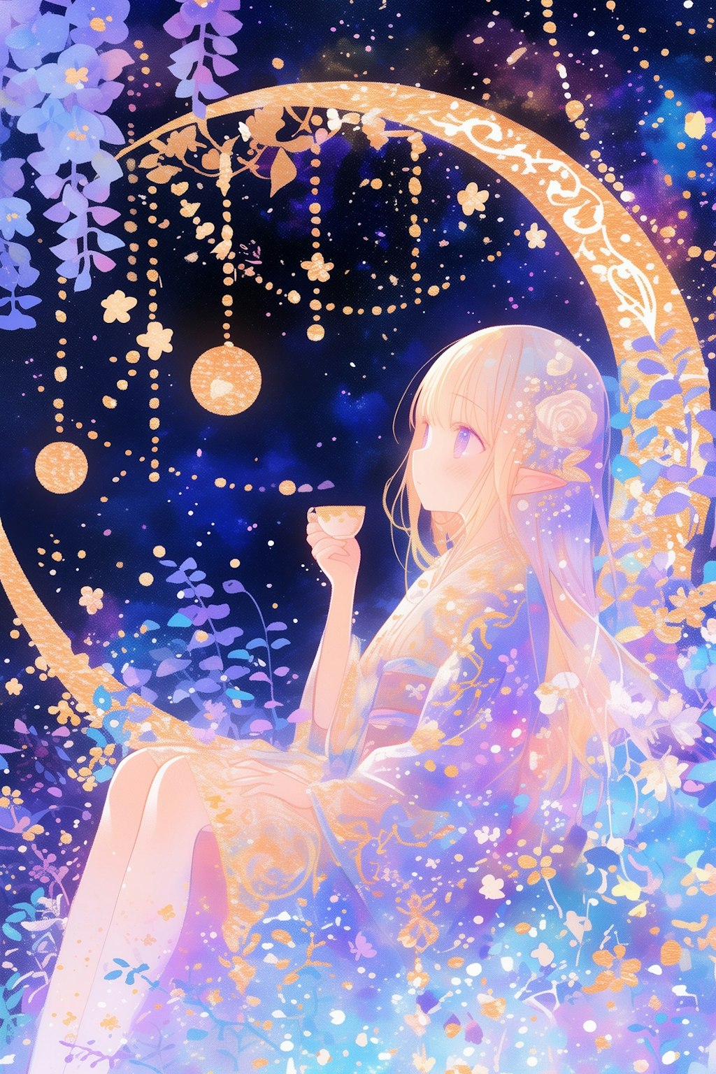 月と花と妖精