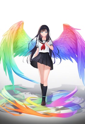 虹色の翼の天使