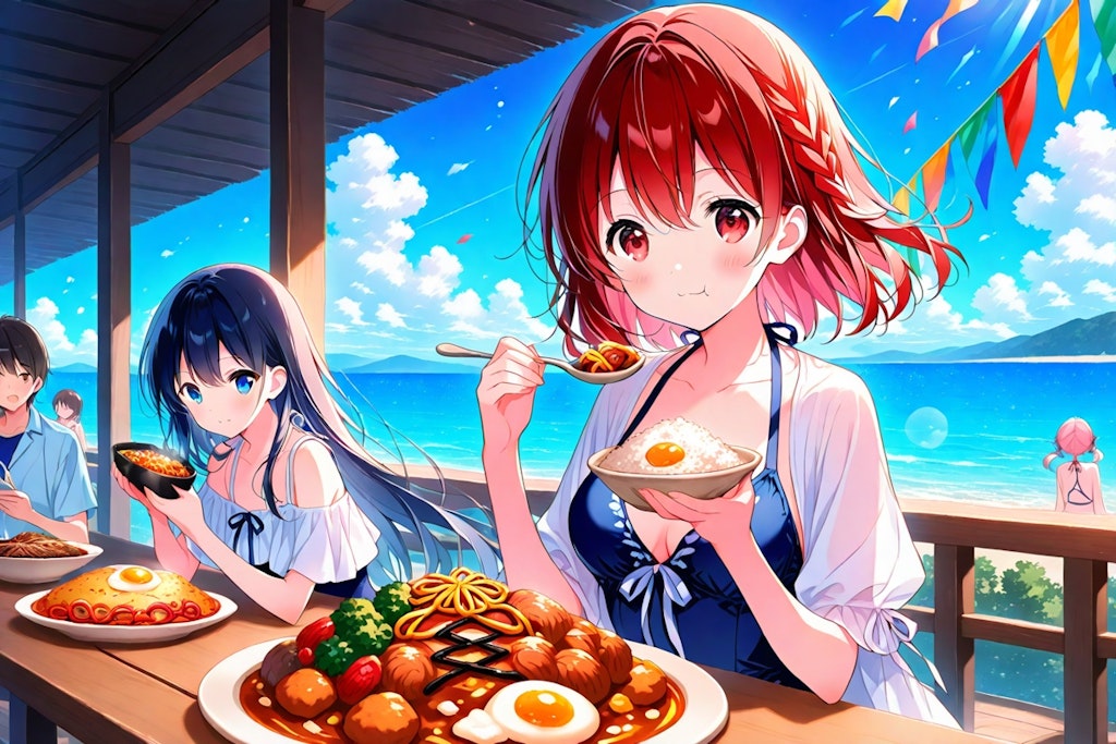 浜茶屋で食事