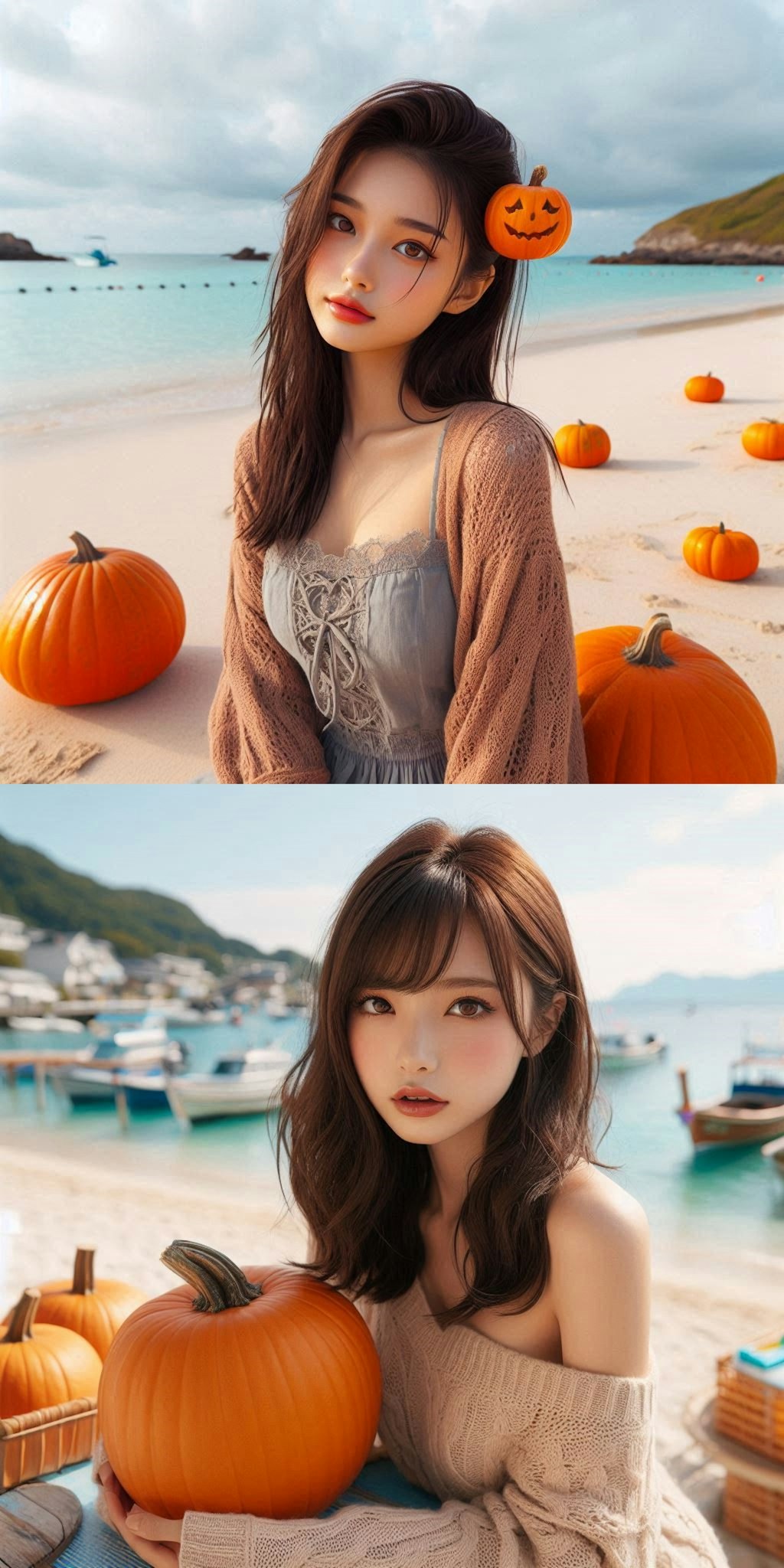 pumpkin on the beach