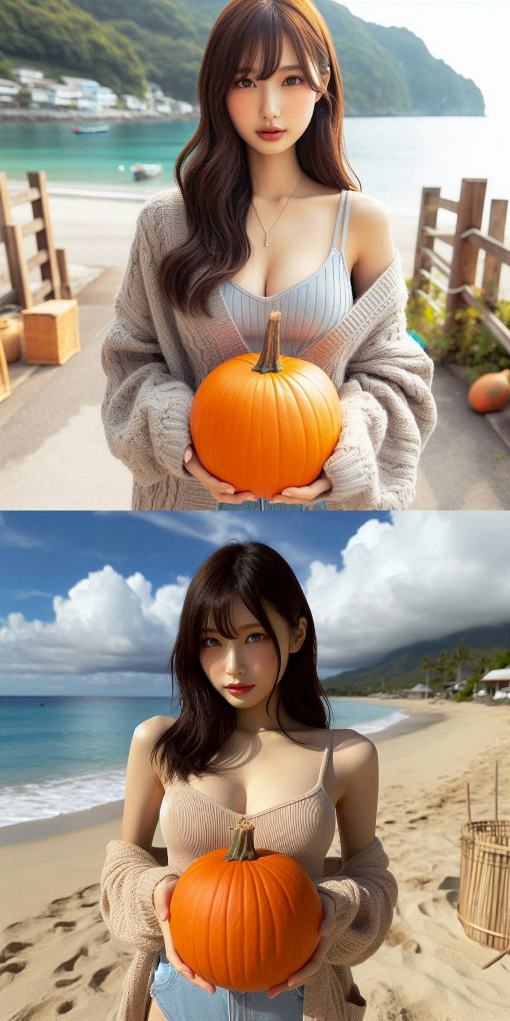 pumpkin on the beach