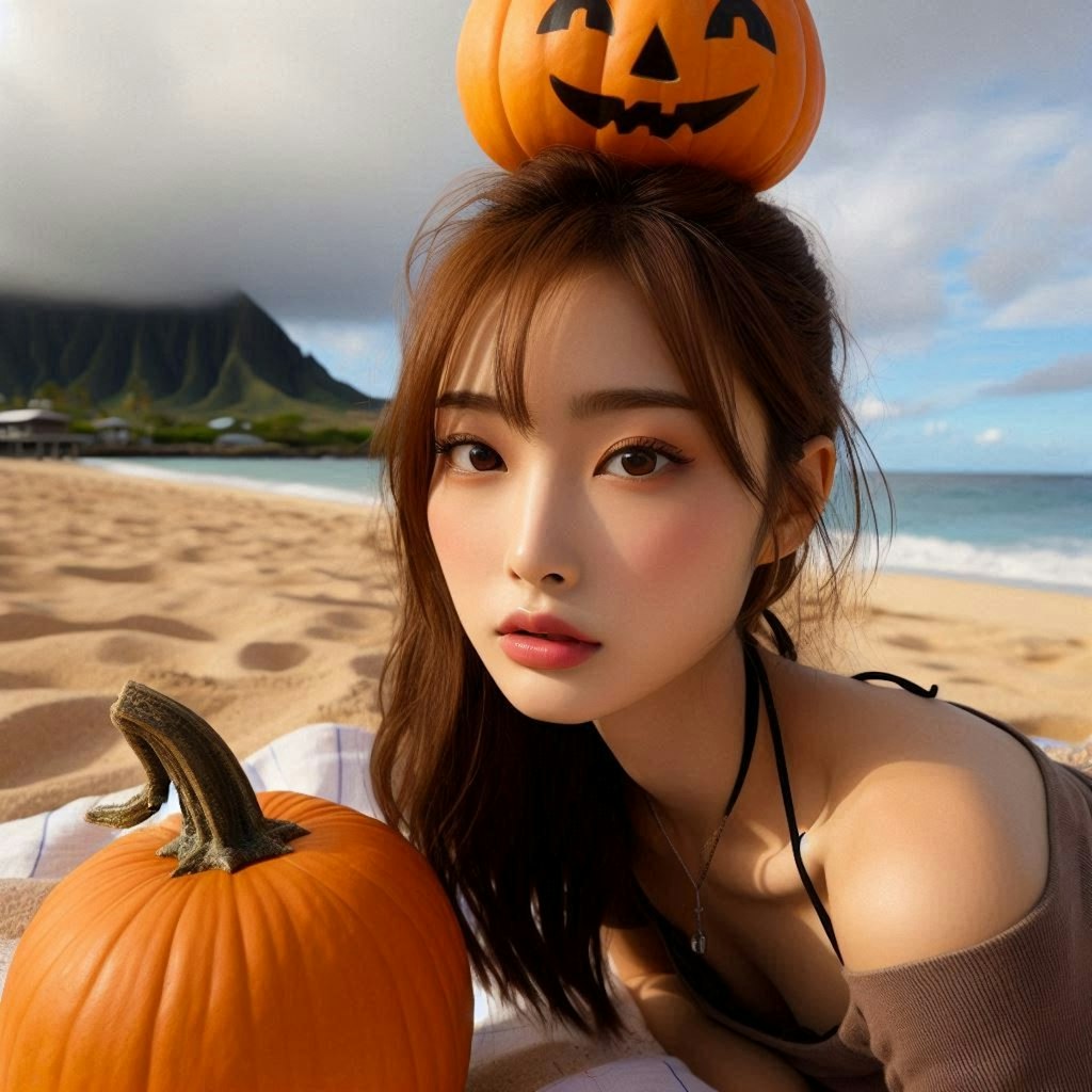 pumpkin on the beach