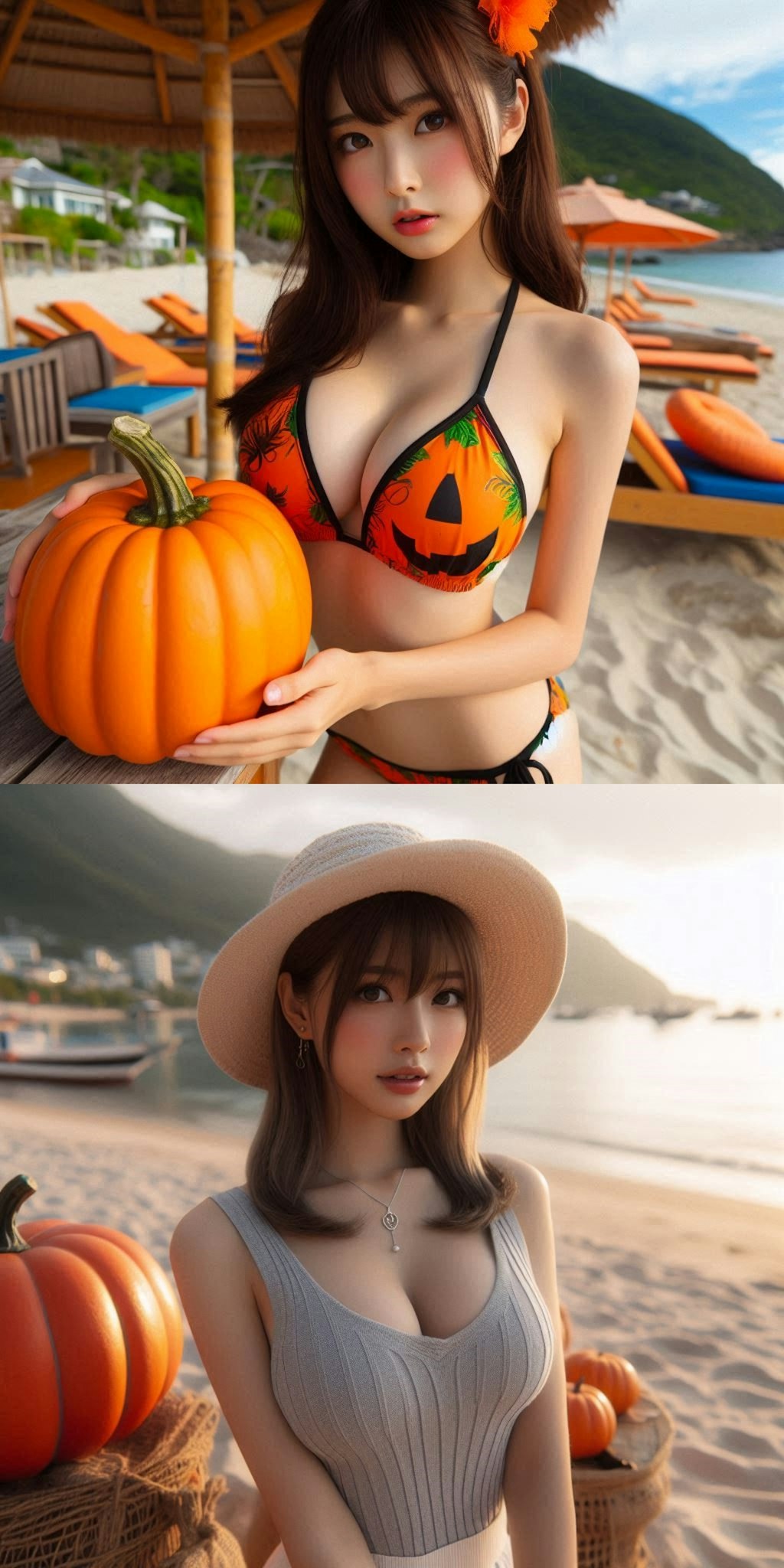 pumpkin on the beach